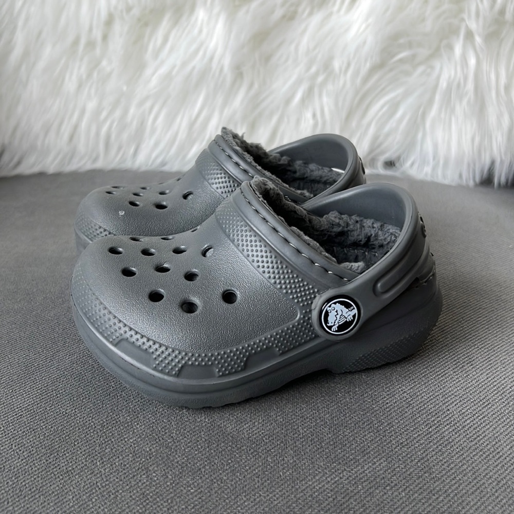 Authentic CROCS with fuzzy fleece lining